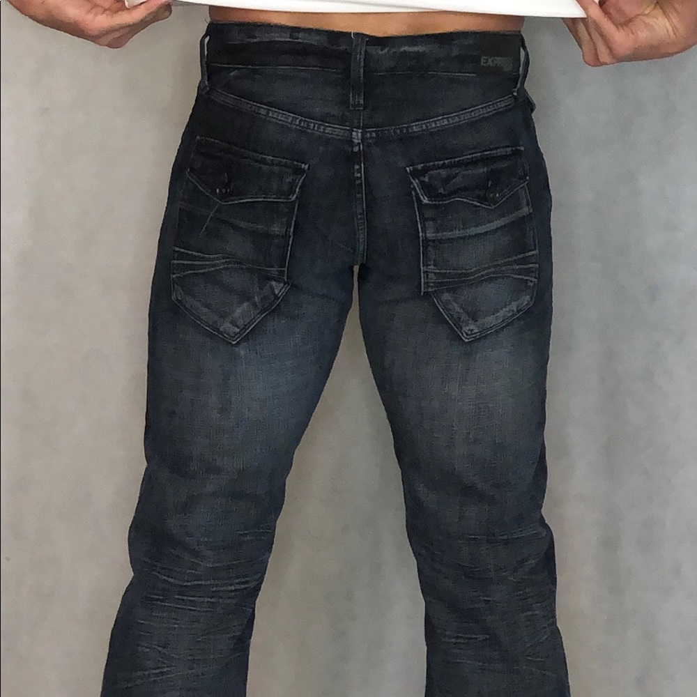 Express Men, Blue Jeans, Bootcut, Size 30 X 32